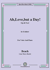 Ah, Love, but a Day!, Op.44 No.2, in d minor Vocal Solo & Collections sheet music cover